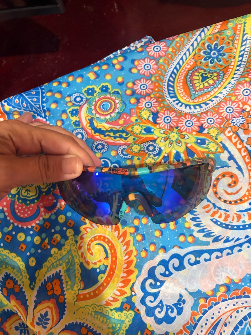 Blue Mirrored Sport Shield Sunglasses - UV protection brand new